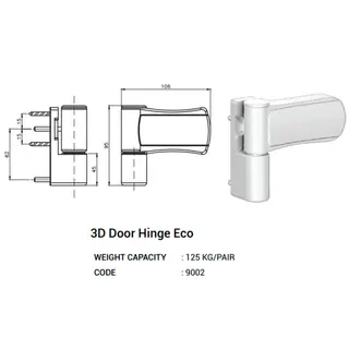 3d Door Hinge Eco for UPVC Windows & Doors by Simmply Perfect, Hyderabad