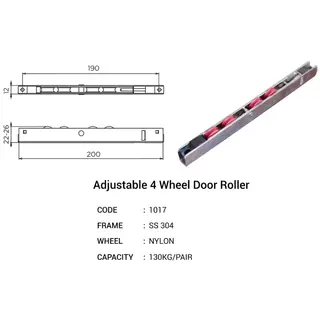 Adjustable 4 Wheel Door Roller for UPVC Windows & Doors by Simmply Perfect, Hyderabad