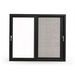Black Laminated UPVC 112 Series 3-Track 2-Panel Sliding Door with Mesh by Simmply Perfect, Hyderabad
