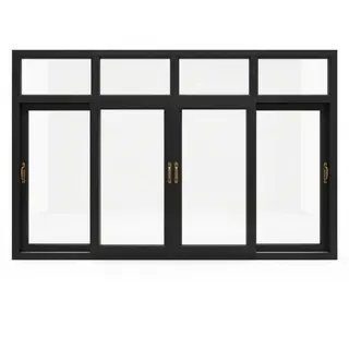 Black Laminated UPVC 112 Series 3-Track 4-Panel Combination Sliding Window with Top Fix by Simmply Perfect, Hyderabad