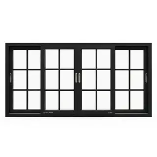 Black Laminated UPVC 112 Series 3-Track 4-Panel French Sliding Window by Simmply Perfect, Hyderabad