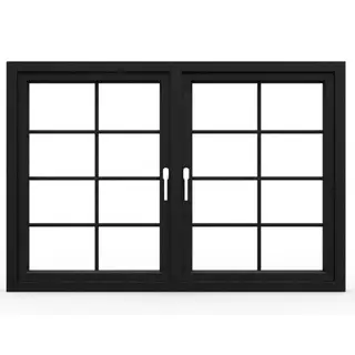 Black Laminated UPVC 60 Series French Double Casement Window by Simmply Perfect, Hyderabad