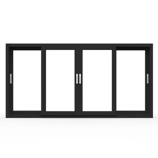 Black Laminated UPVC 62 Series 2-Track 4-Panel Sliding Window by Simmply Perfect, Hyderabad