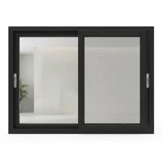 Black Laminated UPVC 90 Series 2.5-Track 2-Panel Sliding Window with Mesh by Simmply Perfect, Hyderabad
