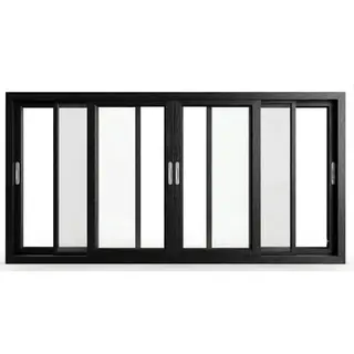 Black Laminated UPVC 90 Series 2.5-Track 4-Panel Sliding Door with Mesh by Simmply Perfect, Hyderabad