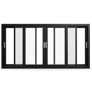 Black Laminated UPVC 90 Series 2.5-Track 4-Panel Sliding Window with Mesh by Simmply Perfect, Hyderabad