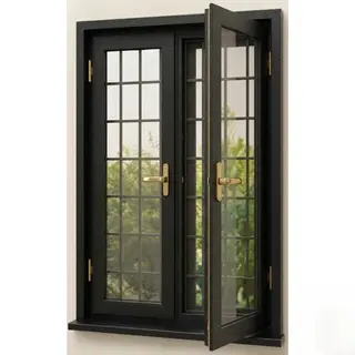 Black Laminated UPVC Double Casement Window is with Mesh and Grill by Simmply Perfect, Hyderabad