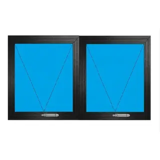 Black Laminated UPVC Ventilator Design 10 by Simmply Perfect, Hyderabad