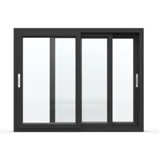 Black UPVC 112 Series 3-Track 3-Panel Sliding Window by Simmply Perfect, Hyderabad
