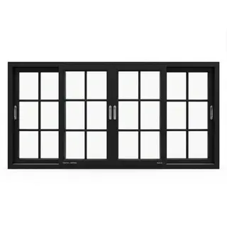 Black UPVC 112 Series 3-Track 4-Panel French Sliding Window by Simmply Perfect, Hyderabad