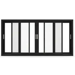 Black UPVC 112 Series 3-Track 4-Panel Sliding Window with Mesh by Simmply Perfect, Hyderabad