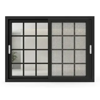 Black UPVC 112 Series 3-Track French Sliding Window by Simmply Perfect, Hyderabad