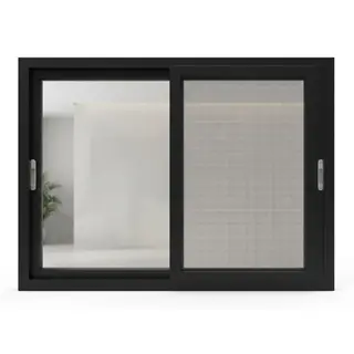Black UPVC 90 Series 2.5-Track 2-Panel Sliding Window with Mesh by Simmply Perfect, Hyderabad