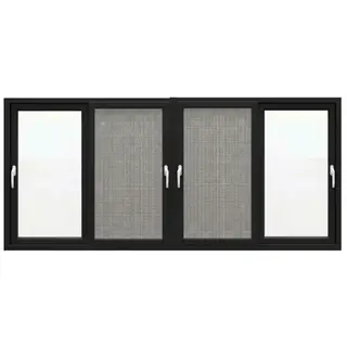 Black UPVC 90 Series 2.5-Track 4-Panel Sliding Door with Mesh by Simmply Perfect, Hyderabad