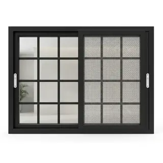 Black UPVC 90 Series 2.5-Track French Sliding Window by Simmply Perfect, Hyderabad