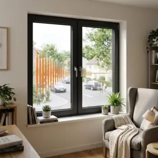 Black UPVC Double Casement Soundproof Window by Simmply Perfect, Hyderabad