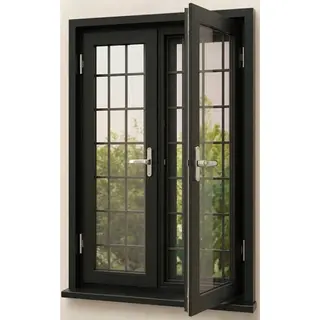Black UPVC Double Casement Window is with Mesh and Grill by Simmply Perfect, Hyderabad