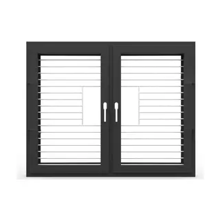 Black UPVC Double Casement Window with Grill by Simmply Perfect, Hyderabad