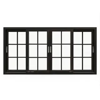 Brown UPVC 112 Series 3-Track 4-Panel French Sliding Window by Simmply Perfect, Hyderabad