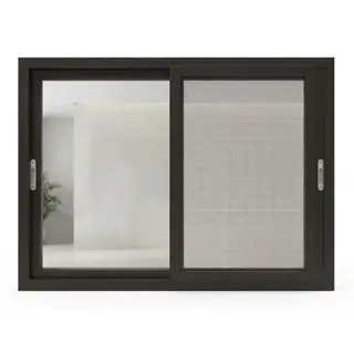 Brown UPVC 90 Series 2.5-Track 2-Panel Sliding Window with Mesh by Simmply Perfect, Hyderabad