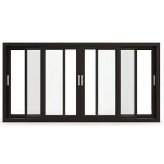 Brown UPVC 90 Series 2.5-Track 4-Panel Sliding Window with Mesh by Simmply Perfect, Hyderabad