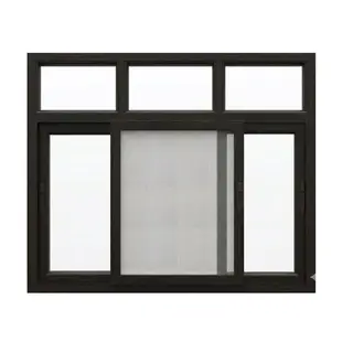 Brown UPVC 90 Series 2.5-Track Combination Sliding Window with Top Fix by Simmply Perfect, Hyderabad
