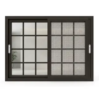 Brown UPVC 90 Series 2.5-Track French Sliding Window by Simmply Perfect, Hyderabad