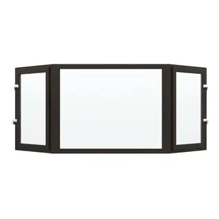 Brown UPVC Bay Window Front Fixed, At Sides Outswing Openable by Simmply Perfect, Hyderabad