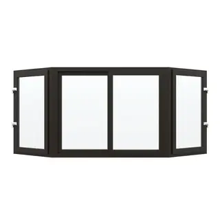 Brown UPVC Bay Window Front Sliding, Sides Outswing Openable by Simmply Perfect, Hyderabad