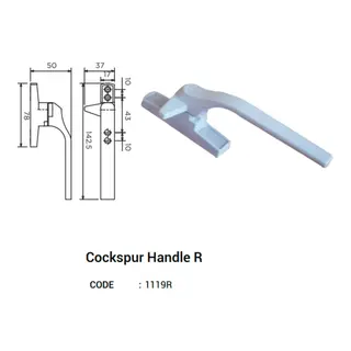 Cockspur Handle R for UPVC Windows & Doors by Simmply Perfect, Hyderabad