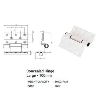 Concealed Hinge Large 100mm for UPVC Windows & Doors by Simmply Perfect, Hyderabad