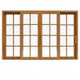 Golden Oak UPVC 112 Series 3-Track 4-Panel French Sliding Door by Simmply Perfect, Hyderabad