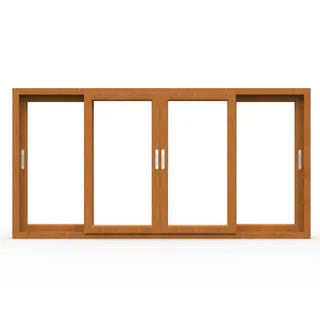 Golden Oak UPVC 62 Series 2-Track 4-Panel Sliding Window by Simmply Perfect, Hyderabad