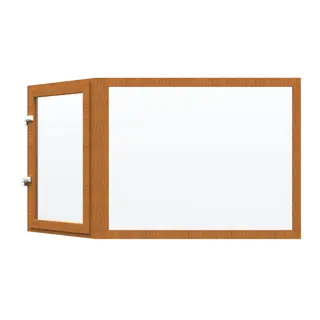 Golden Oak UPVC Bay Window Front Fixed, Side Outswing Openable by Simmply Perfect, Hyderabad