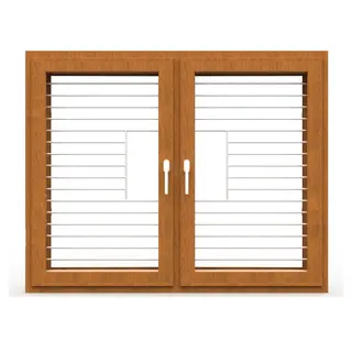 Golden Oak UPVC Double Casement Window with Grill by Simmply Perfect, Hyderabad