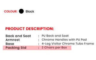 Office Chair Executive Visitor Series Ev 2 – view 2 by Simmply Perfect, Hyderabad