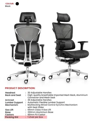 Office Chair Inox – view 2 by Simmply Perfect, Hyderabad