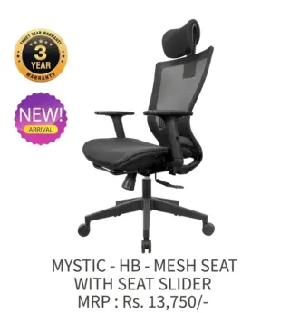 Office Chair Mystic(HB) Mesh Seat with Seat Slider by Simmply Perfect, Hyderabad