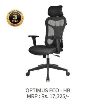 Office Chair Optimus Eco(HB) by Simmply Perfect, Hyderabad