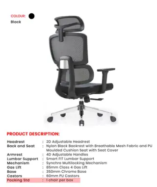Office Chair Q82 | Simmply Perfect – view 2 Office Chair Q82 – view 2 by Simmply Perfect, Hyderabad