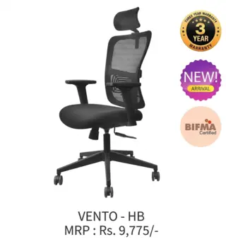 Office Chair Vento(HB) by Simmply Perfect, Hyderabad