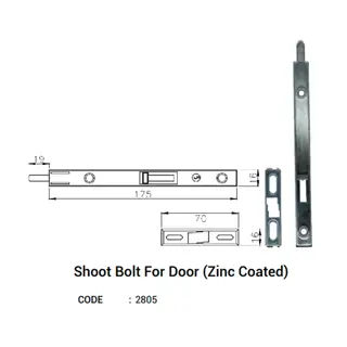 Shoot Bolt For Door (Zinc Coated) for UPVC Windows & Doors by Simmply Perfect, Hyderabad