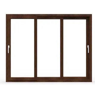 Walnut UPVC 112 Series 3-Track 3-Panel Sliding Door by Simmply Perfect, Hyderabad