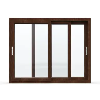 Walnut UPVC 112 Series 3-Track 3-Panel Sliding Window by Simmply Perfect, Hyderabad