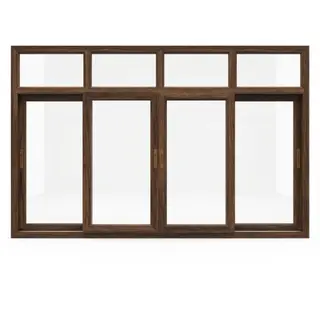 Walnut UPVC 112 Series 3-Track 4-Panel Combination Sliding Window with Top Fix by Simmply Perfect, Hyderabad