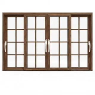 Walnut UPVC 112 Series 3-Track 4-Panel French Sliding Door by Simmply Perfect, Hyderabad