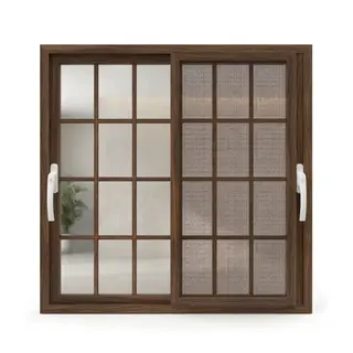 Walnut UPVC 112 Series 3-Track French 2p Sliding Door by Simmply Perfect, Hyderabad