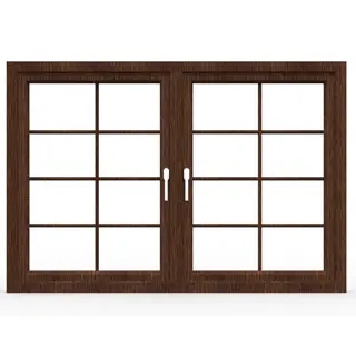 Walnut UPVC 60 Series French Double Casement Window by Simmply Perfect, Hyderabad