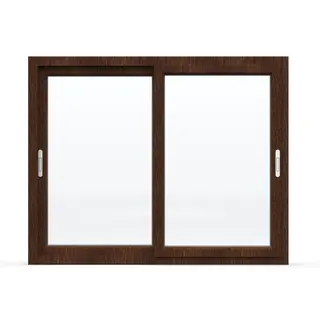 Walnut UPVC 62 Series 2-Track 2-Panel Sliding Window by Simmply Perfect, Hyderabad