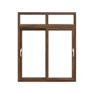 Walnut UPVC 62 Series 2-Track Combination Sliding Door with Top Fixed by Simmply Perfect, Hyderabad